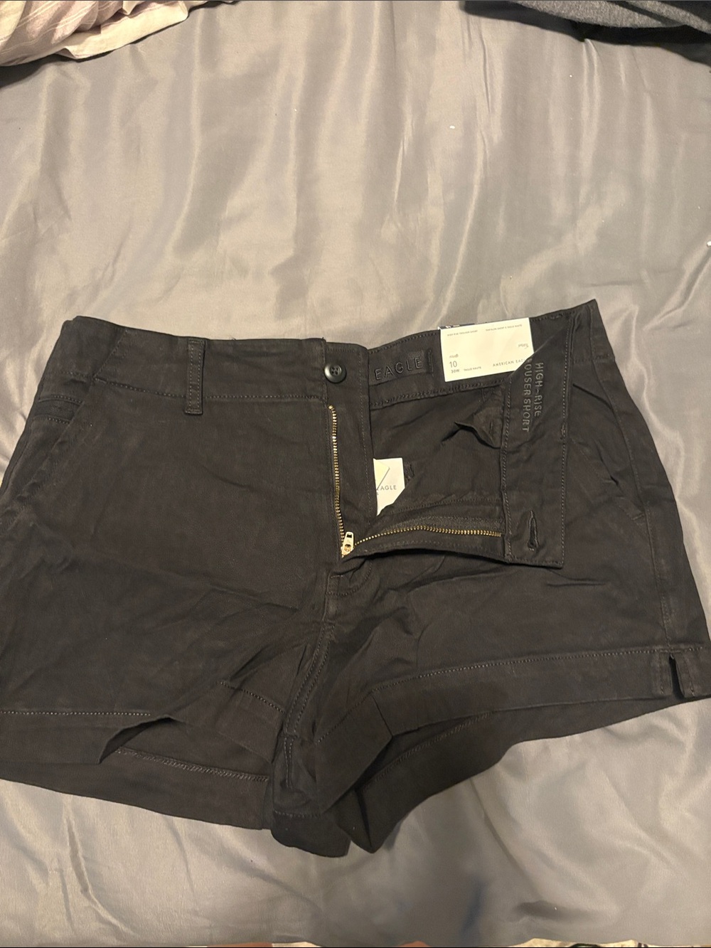 American Eagle Outfitters Black Women's High Rise Trouser Shorts